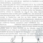 RANARISON Tsilavo affirme à la police qu’il ne connait EMERGENT NETWORK qu’en septembre 2012